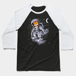 Astronaut Skate Shiba Inu Coin To The Moon Shib Army Crypto Token Cryptocurrency Blockchain Wallet Birthday Gift For Men Women Kids Baseball T-Shirt